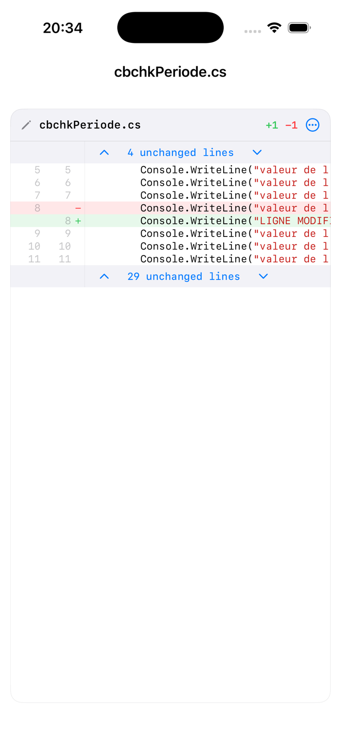 Revue de code et diff dans Cerulean
